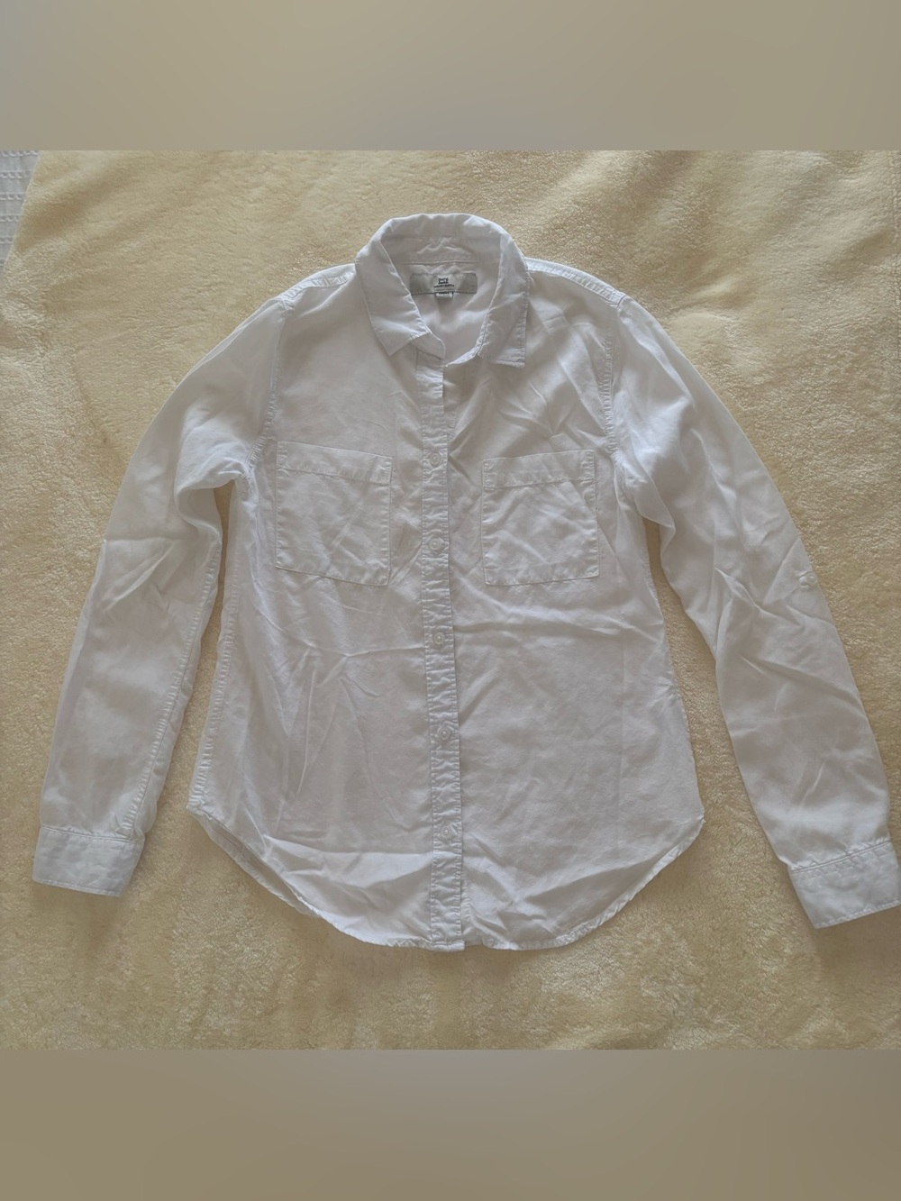 Thread & Supply White Womenβs Casual Button-Down Shirt Size X-Small